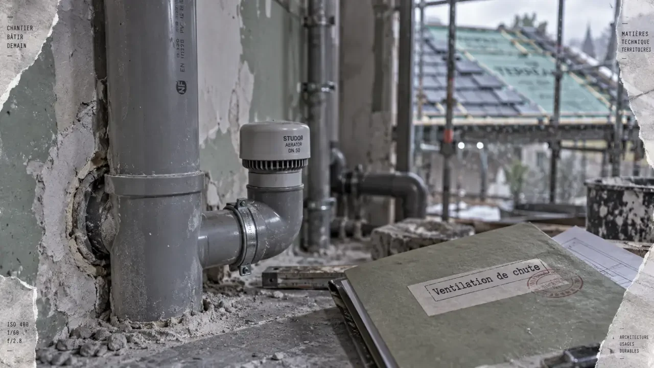 Illustration : Ventilation de chute : le diamètre et la sortie en toiture à vérifier