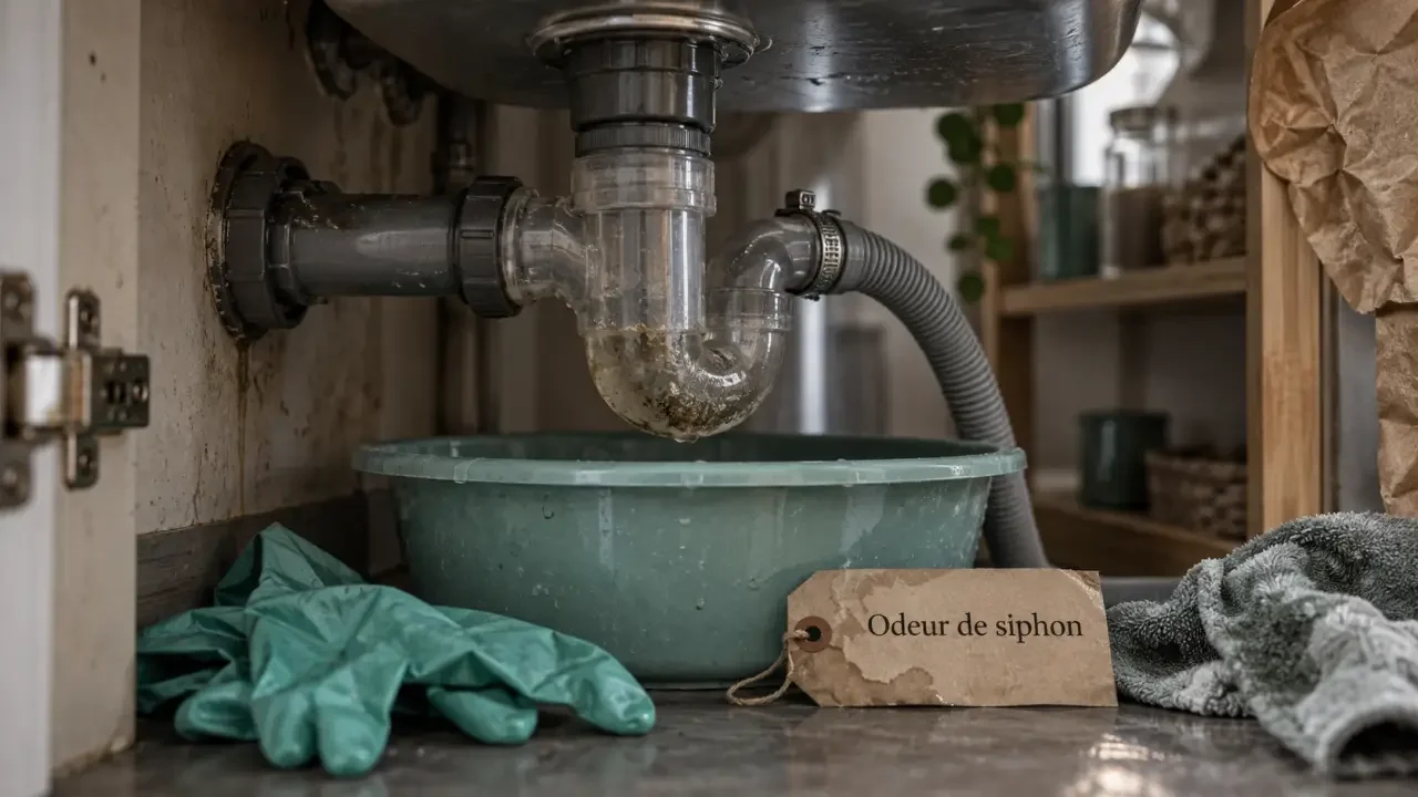 Illustration : Odeur de canalisation dans la cuisine : le siphon propre ne suffit pas toujours