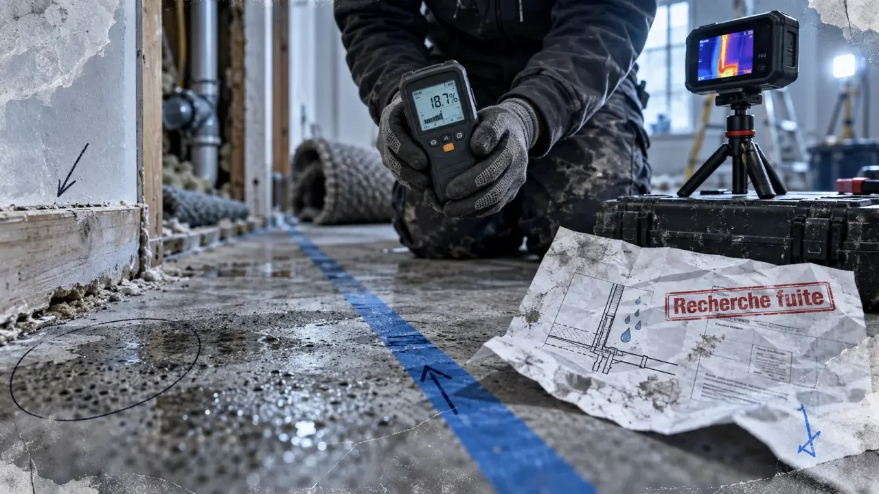 Illustration : Réparer une fuite sous chape sans casser : la méthode dépend de l’état de la canalisation